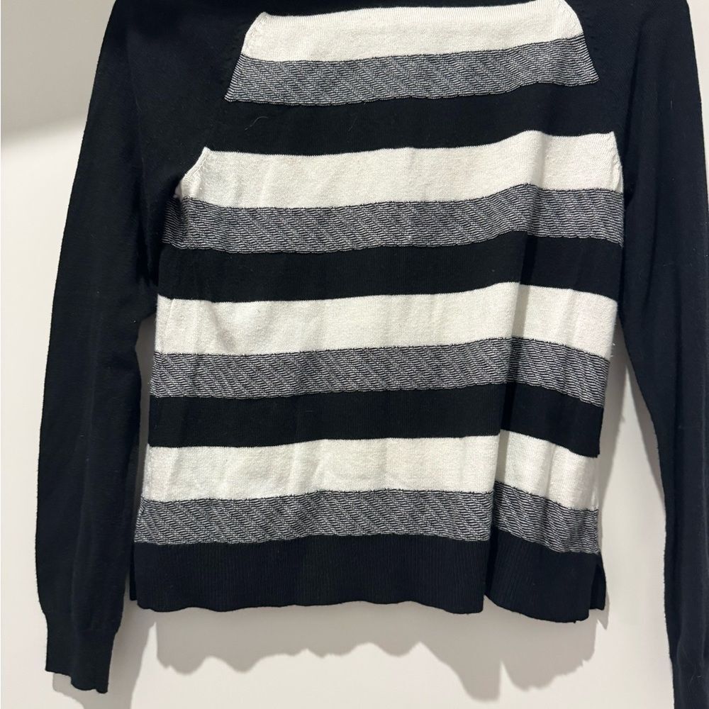 Merona Black and White Striped Sweater - Picture 3 of 5